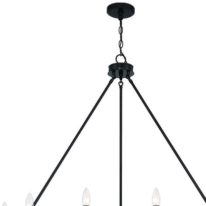Black And White Candle Style Multi Light Metal Dimmable Chandelier