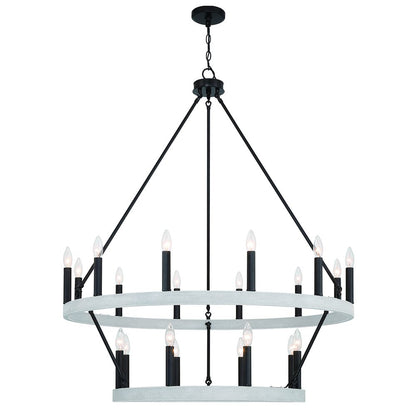 Black And White Candle Style Multi Light Metal Dimmable Chandelier