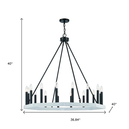 Black And White Candle Style Multi Light Metal Dimmable Chandelier