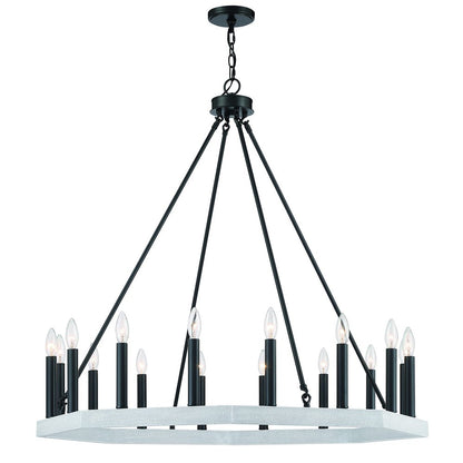 Black And White Candle Style Multi Light Metal Dimmable Chandelier