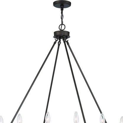 Black Candle Style Multi Light Metal Dimmable Chandelier