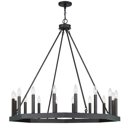 Black Candle Style Multi Light Metal Dimmable Chandelier