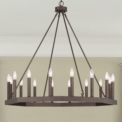 Black Candle Style Multi Light Metal Dimmable Chandelier