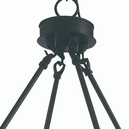 Brown And Black Candle Style Multi Light Metal Dimmable Chandelier