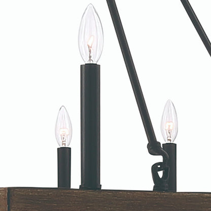 Brown And Black Candle Style Multi Light Metal Dimmable Chandelier