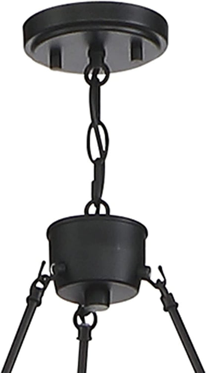 Black And Gold Candle Style Six Light Metal Dimmable Chandelier