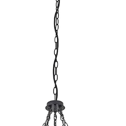 Brown And Black Candle Style Multi Light Metal Dimmable Chandelier