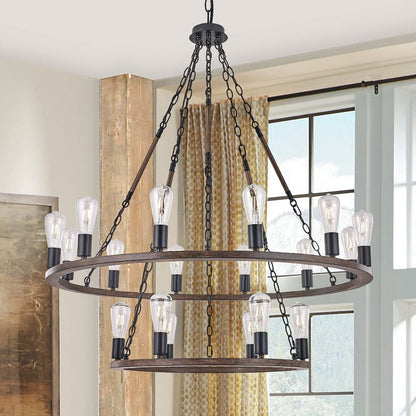 Brown And Black Candle Style Multi Light Metal Dimmable Chandelier