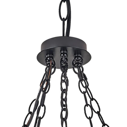 Brown And Black Candle Style Multi Light Metal Dimmable Chandelier