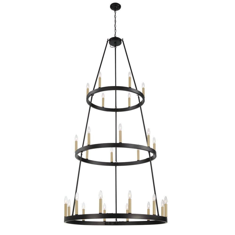 Black Candle Style Multi Light Metal Dimmable Chandelier