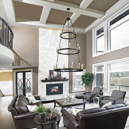 Black Candle Style Multi Light Metal Dimmable Chandelier