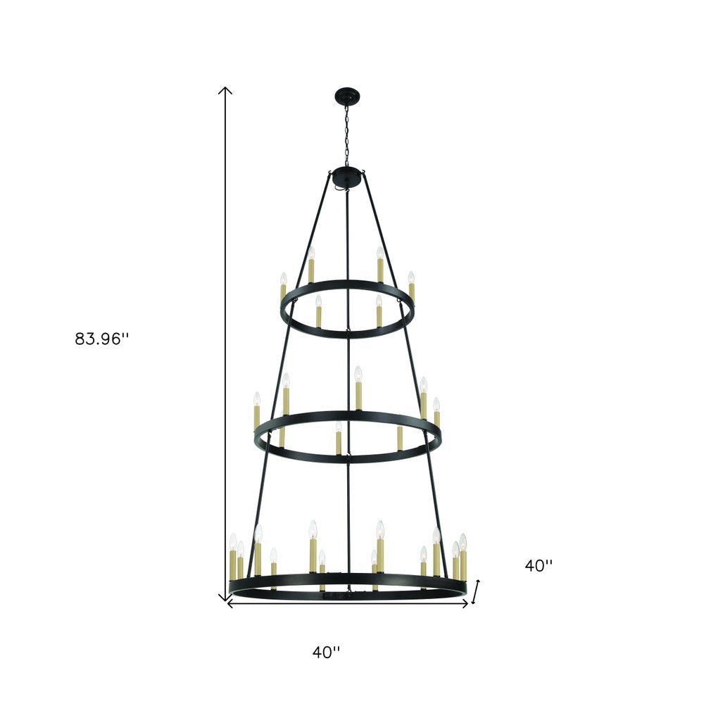 Black Candle Style Multi Light Metal Dimmable Chandelier