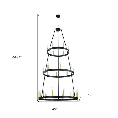 Black Candle Style Multi Light Metal Dimmable Chandelier