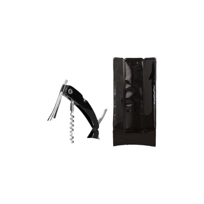 9" Black Plastic Wine Tool Set Refrigerator Safe