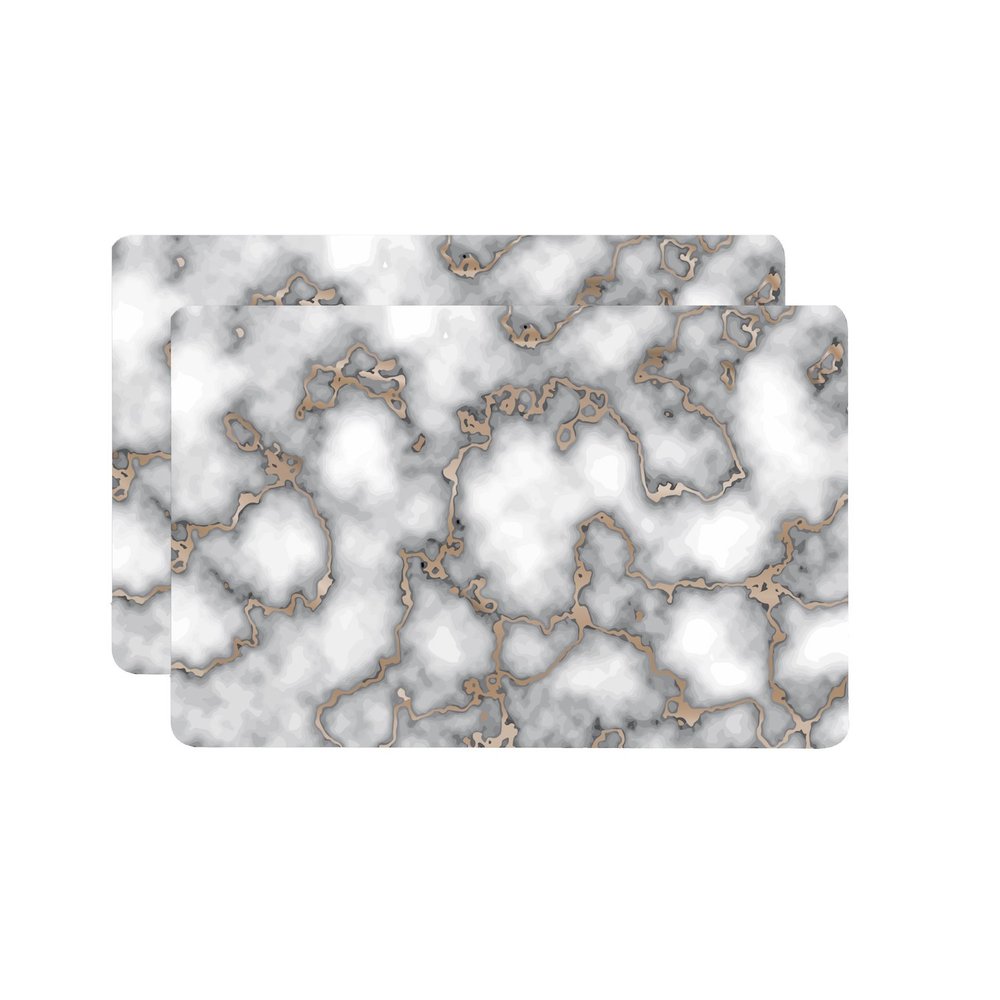 12" X 18" Gray And Gold Abstract Agglomerated cork Placemats