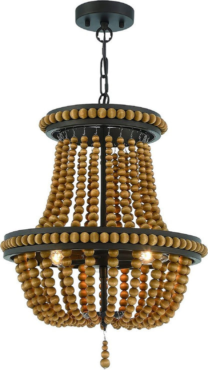 Brown And Black Candle Style Three Light Metal Dimmable Chandelier