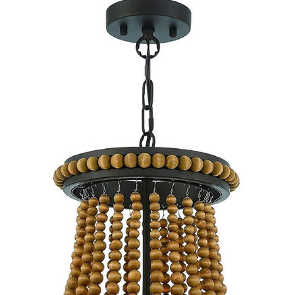 Brown And Black Candle Style Three Light Metal Dimmable Chandelier