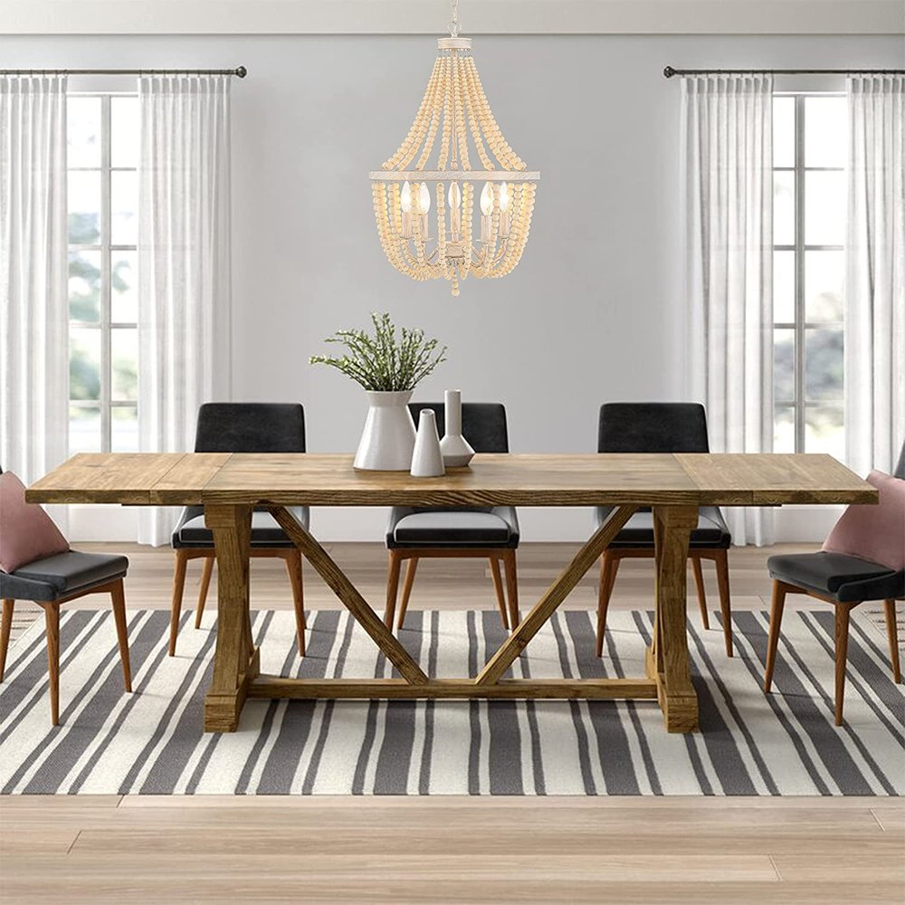 Gold And White Candle Style Five Light Metal Dimmable Chandelier