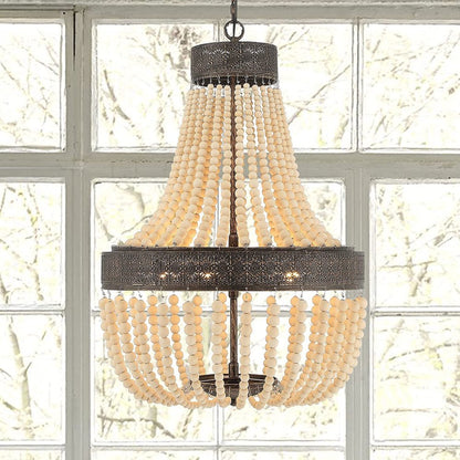 Black And Gold Candle Style Five Light Metal Dimmable Chandelier