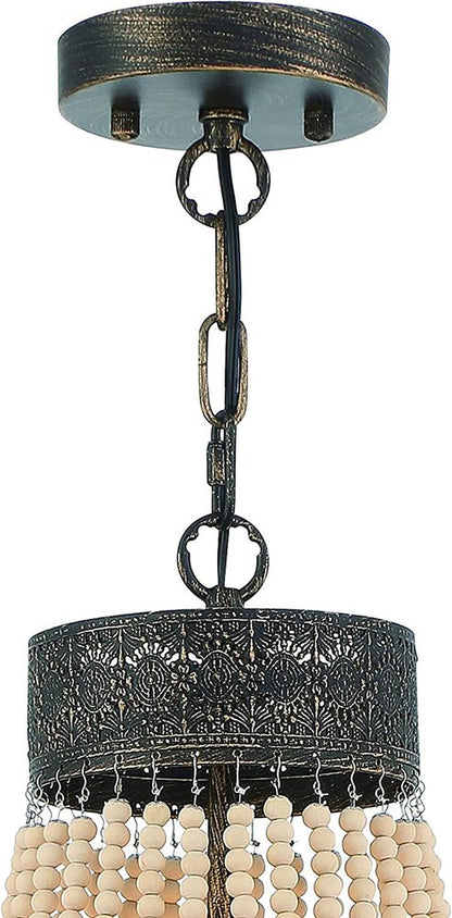 Black And Gold Candle Style Five Light Metal Dimmable Chandelier