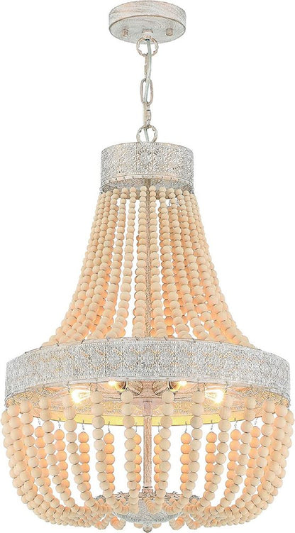Gold And White Candle Style Five Light Metal Dimmable Chandelier