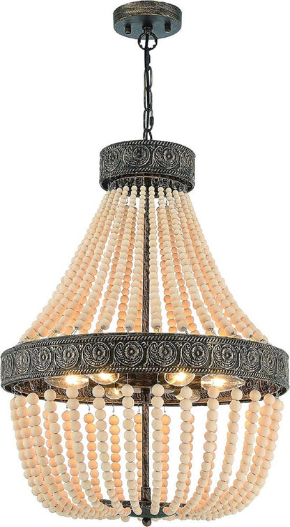 Black And Gold Candle Style Six Light Metal Dimmable Chandelier