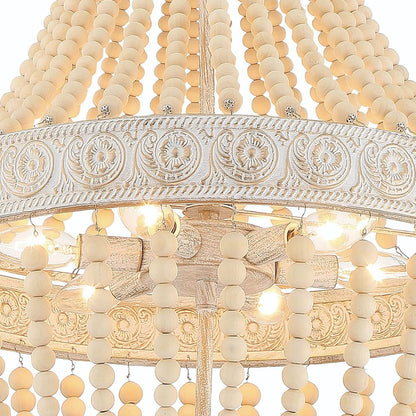 Gold And White Candle Style Six Light Metal Dimmable Chandelier
