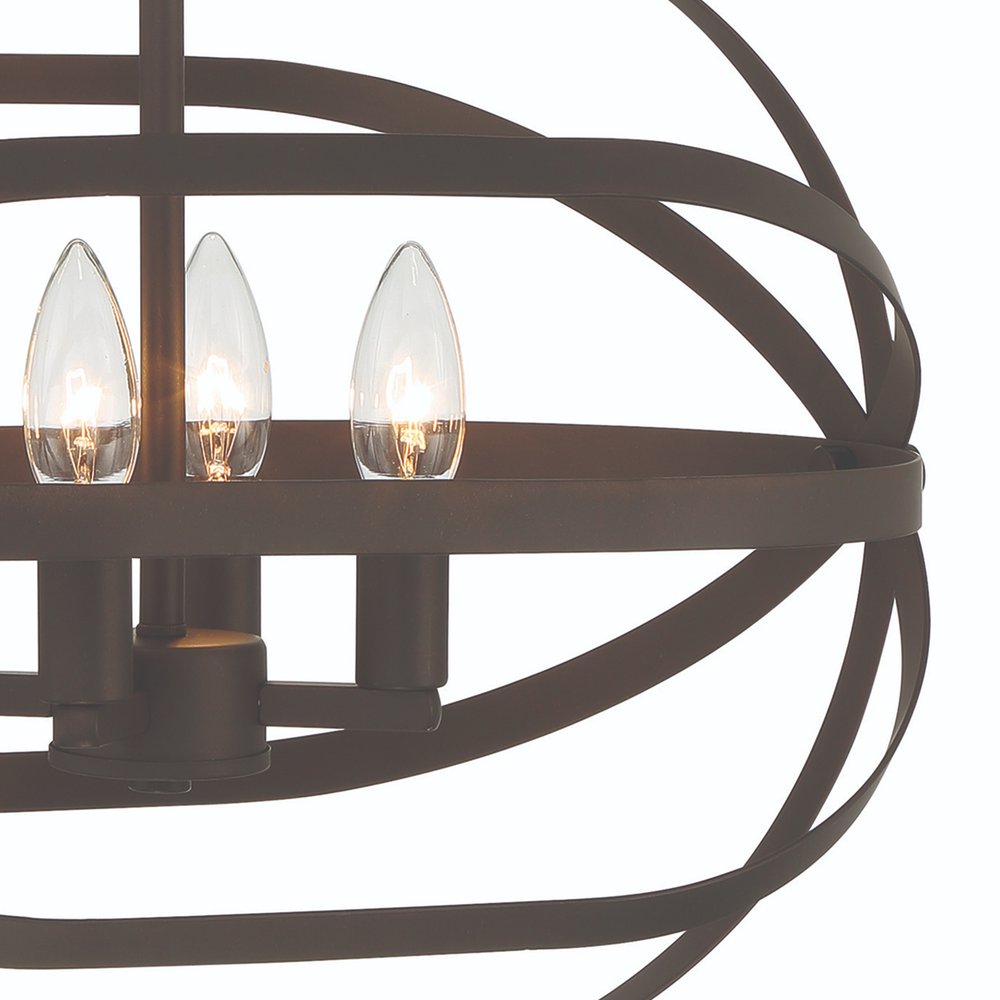 Bronze Candle Style Four Light Metal Dimmable Chandelier