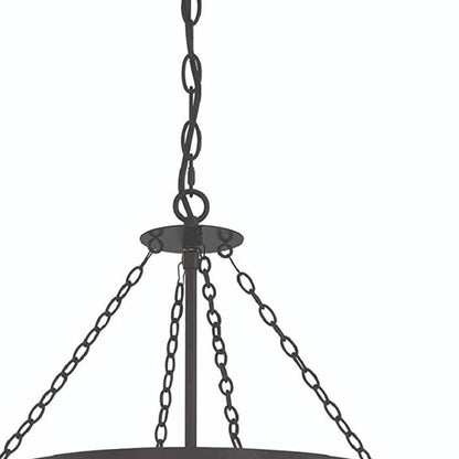 Black And Gold Candle Style Five Light Metal Dimmable Chandelier