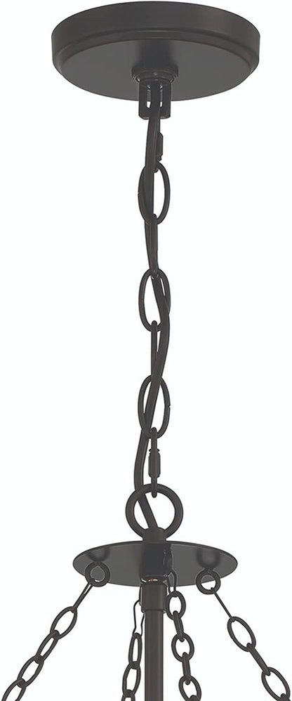 Black And Gold Candle Style Five Light Metal Dimmable Chandelier