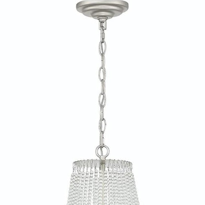 Silver Candle Style Six Light Metal Dimmable Chandelier