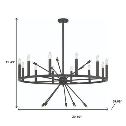 Black Candle Style Multi Light Metal Dimmable Chandelier
