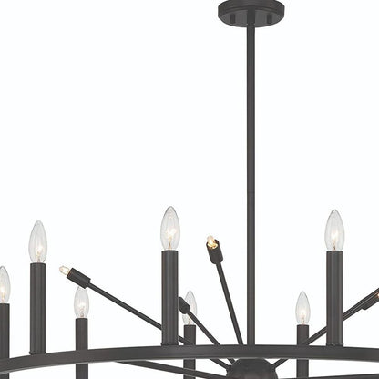 Black Candle Style Multi Light Metal Dimmable Chandelier