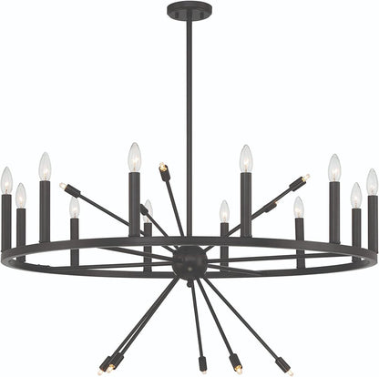Black Candle Style Multi Light Metal Dimmable Chandelier