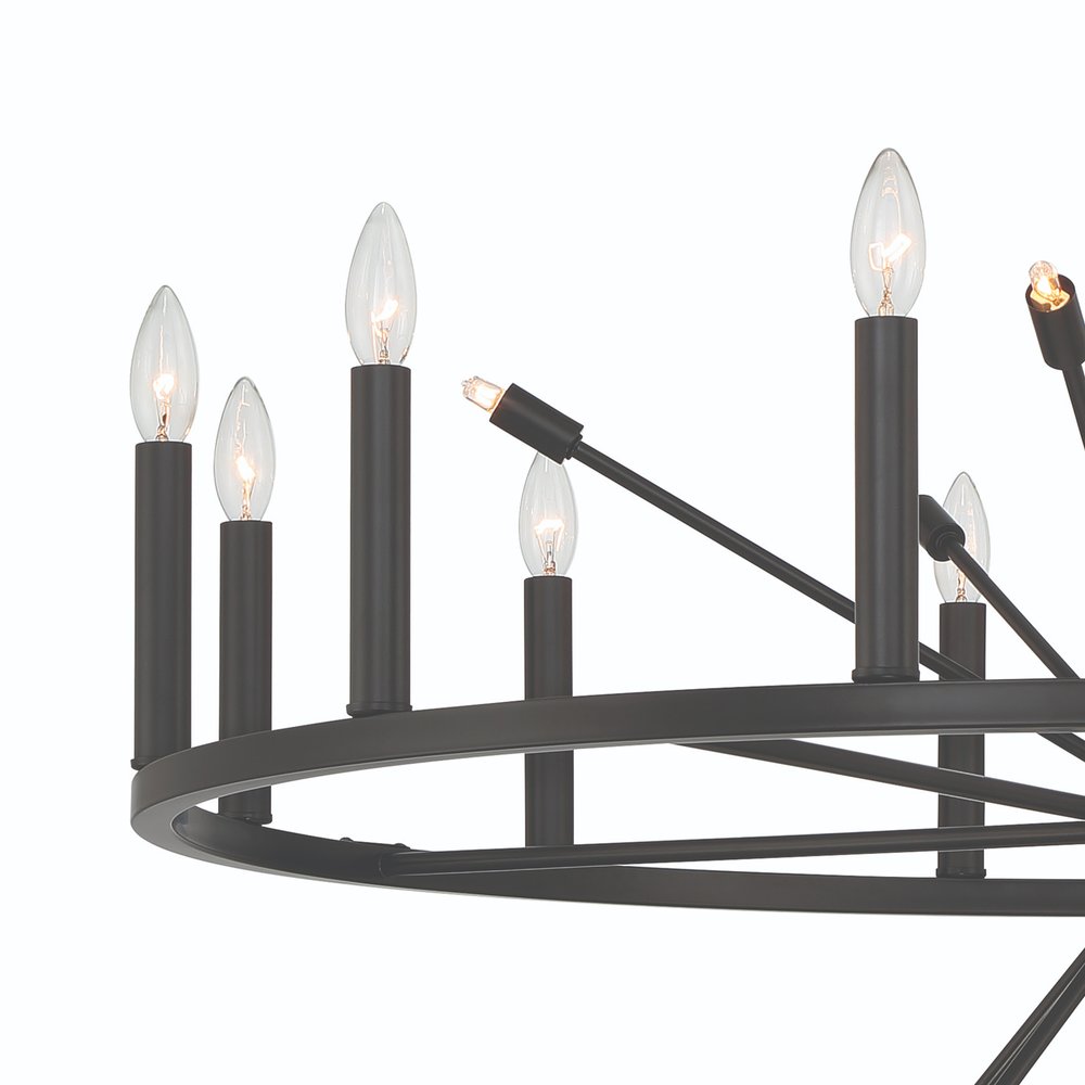 Black Candle Style Multi Light Metal Dimmable Chandelier