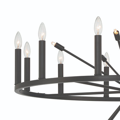 Black Candle Style Multi Light Metal Dimmable Chandelier