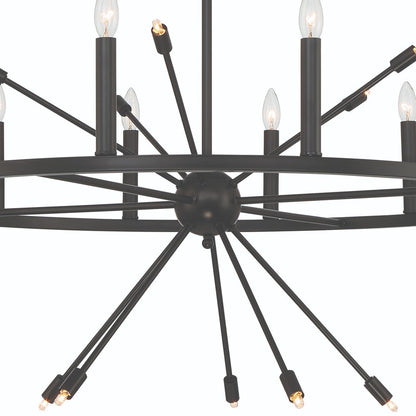 Black Candle Style Multi Light Metal Dimmable Chandelier