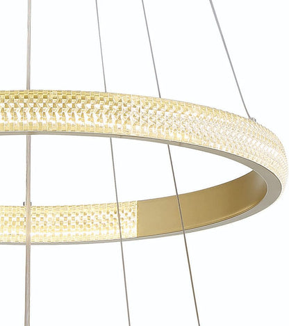 Gold Candle Style Three Light Metal LED Dimmable Chandelier