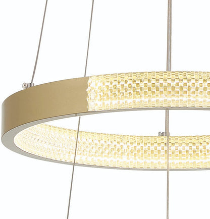 Gold Candle Style Three Light Metal LED Dimmable Chandelier
