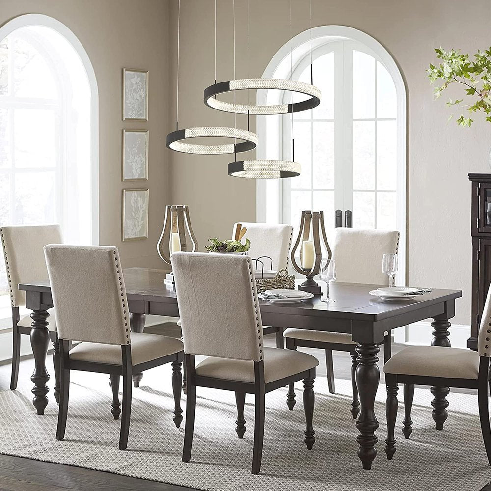 Black Candle Style Three Light Metal LED Dimmable Chandelier
