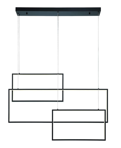 Black Candle Style Three Light Metal LED Dimmable Chandelier