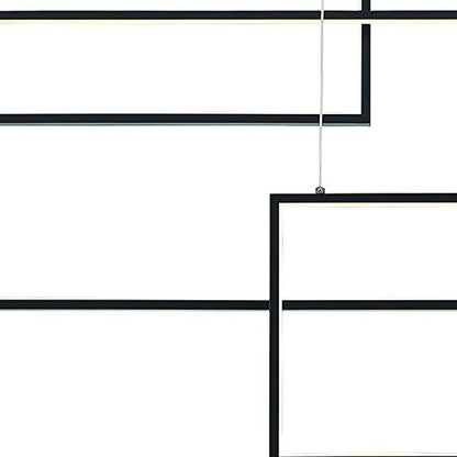 Black Candle Style Three Light Metal LED Dimmable Chandelier