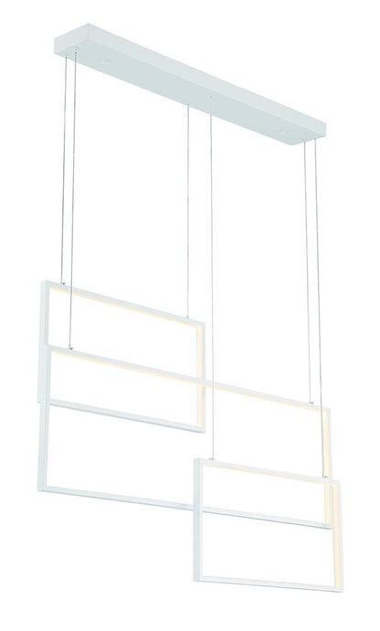 White Candle Style Three Light Metal LED Dimmable Chandelier