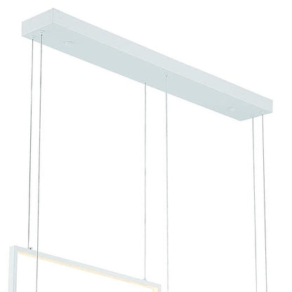 White Candle Style Three Light Metal LED Dimmable Chandelier