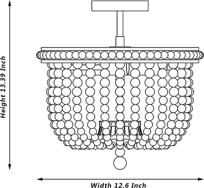 Gold And White Unique Statement Two Light Metal Dimmable Flush Chandelier