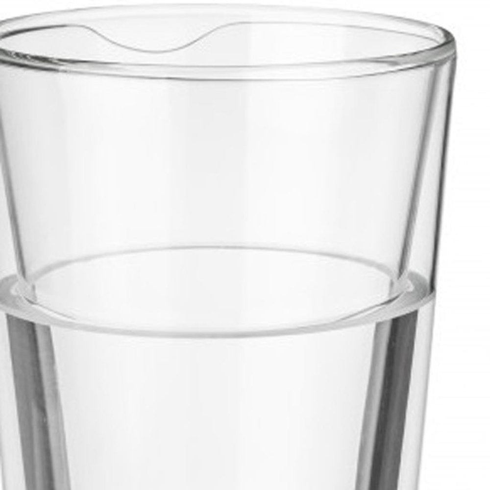 Set of Two Clear Crystal Glass Narrowing Shape Stemless Pint Glass