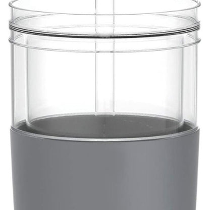 Clear And Gray Plastic Straight Shape Stemless All Purpose Wine Glass