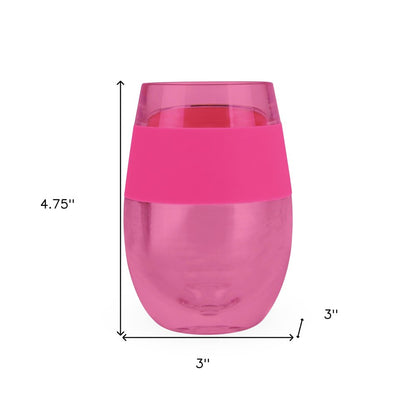 Magenta Tritan Plastic Convex Curve Shape Stemless All Purpose Wine Glass