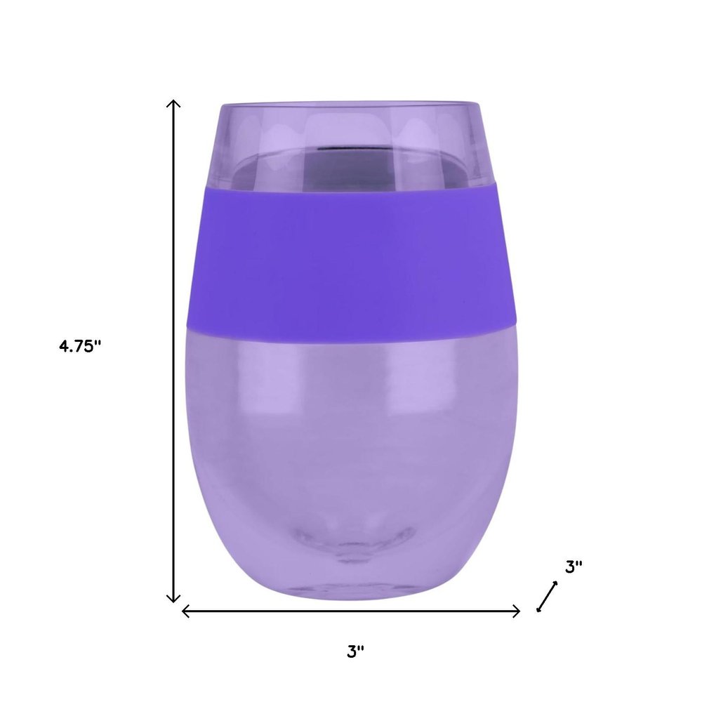 Purple Tritan Plastic Convex Curve Shape Stemless All Purpose Wine Glass