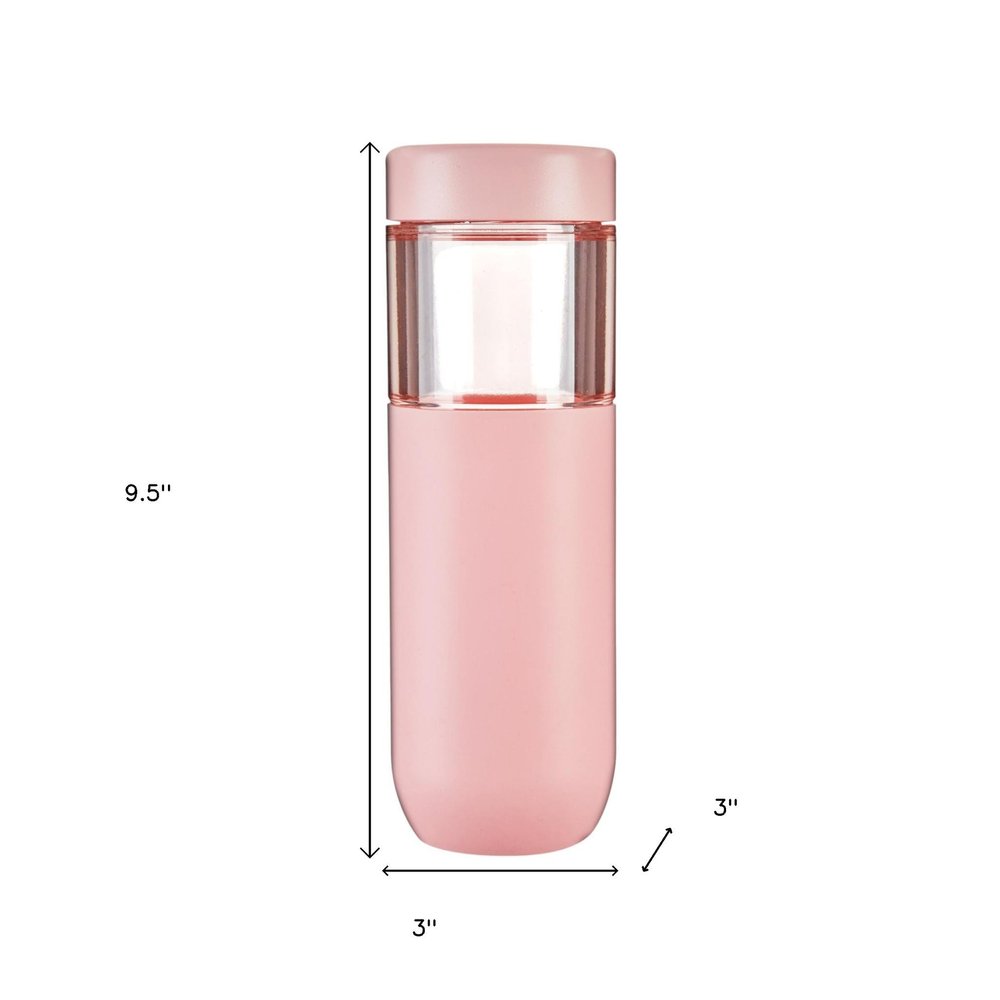 Clear And Blush Stainless Steel Straight Shape Stemless Drinking Glass